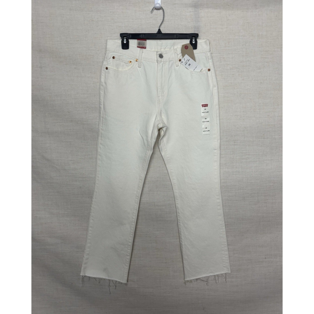 Levis Jeans 29 Kick Flare White High Rise Raw Edge New NWT